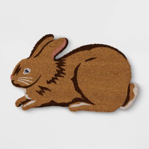 1'6"x2'6" Easter Bunny Tufted Outdoor Coir Doormat Brown - Threshold™ - 1 of 4