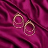 Slickblue Women's Drop Earrings, Metal Oval Hoops with Wire Wrap Detail, Lightweight Design, Gold/Silver, 2.5" - 3 of 3