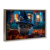 Stupell Industries Halloween Witch Kitten & Pumpkin Floating Frame Canvas Art - 2 of 4