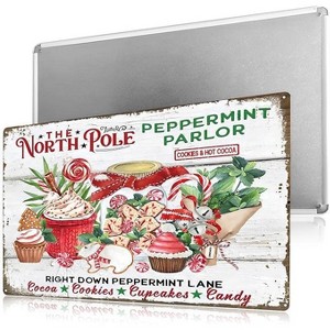 Lomsoe Christmas Coffee Bar North Pole Decorations Kitchen Christmas Decor Retro Cocoa Candy Bakery Sign For Home Cafe Candy Shop 8¡Á12 Inches - 1 of 4