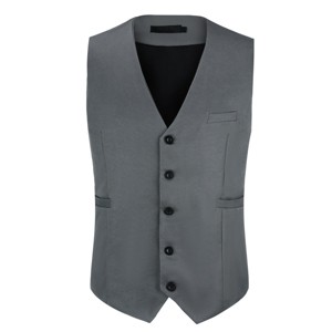 Cloudstyle Mens V-Neck Dress Suit Business Casual Suit Vest Waistcoat 5 Button Slim Fit - 1 of 4
