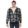 Gioberti Men's Checkered Flannel Hoodie Jacket with Faux Shearling Lining - 2 of 4