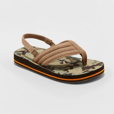 toddler boy brown flip flops