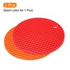 Unique Bargains Silicone Heat Resistant Non-slip Flexible Trivet Mats Orange, Red 2 Pcs - 3 of 3