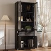 FUFU&GAGA Tall Bookcase Storage Cabinet,Glass Display Cabinet for Collection,Multi - Storage Organizer for Home & Office - 4 of 4