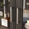 Famapy Tall Bathroom Storage Cabinet,Freestanding  Storage Unit with Glass Doors,Anti-Tip Design,for Small Spaces, Dark - 3 of 4