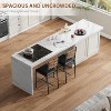 Bar Stools Set of 2, Wooden Barstools with Back & Footrest & Thick Cushion, Counter Height Bar Stools for Kitchen Island - 3 of 4