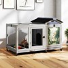 AZL1 Life Concept Pet Crates and Houses Wooden Rabbit Hutch with Casters, Weatherproof Roof, for Rabbits, Ducks, Squirrels, Gray, 38.6"*23"*27" - 2 of 4