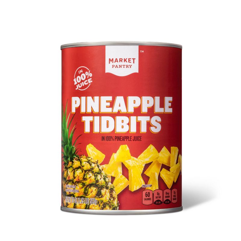 Pineapple Tidbits in 100% Pineapple Juice 20oz - Market Pantry&#8482;, 1 of 3