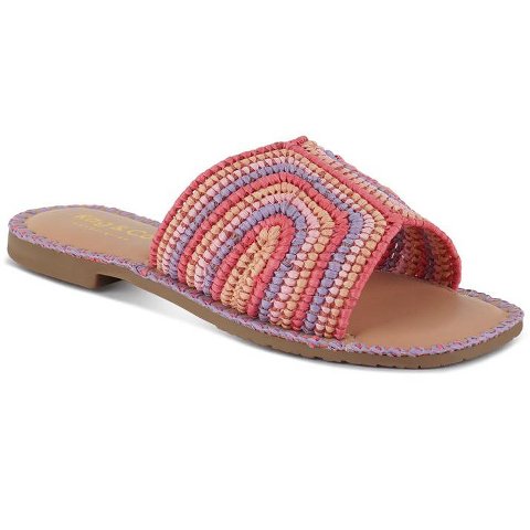 Обувь Rag & Co Womens Kivah Handwoven Raffia Slip-On Flats 8