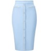 INSPIRE CHIC Women's High Waist Business Work Tweed Trim Button Decor Bodycon Skirts - 3 of 4