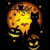 Girl's Design By Humans Halloween Kitty By artizan16 T-Shirt - image 2 of 3