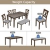 Lyngins 6-Piece Modern Wooden Dining Table Set for 6 People– Rectangular Table, 4 Upholstered Armless Chairs & Bench, for Living Room/Kitchen - 2 of 4
