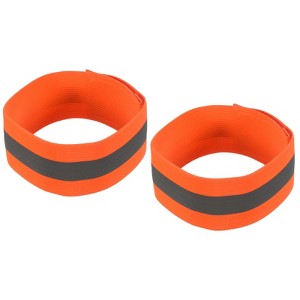 Unique Bargains Reflective Bands for Arm Wrist Ankle Leg Strip Wide Green 2 Pack - 1 of 4