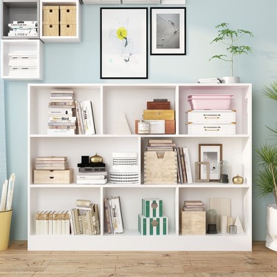 FUFU&GAGA 39.4"W x 40.9"H Standard Bookcase White 39.4"W Bookshelf