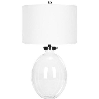 Neville 26" Clear Glass and Silver Iron Trim Table Lamp Set