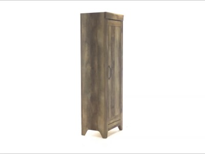 Craftsman Oak Tall Freestanding Storage Cabinet with Adjustable Shelves
