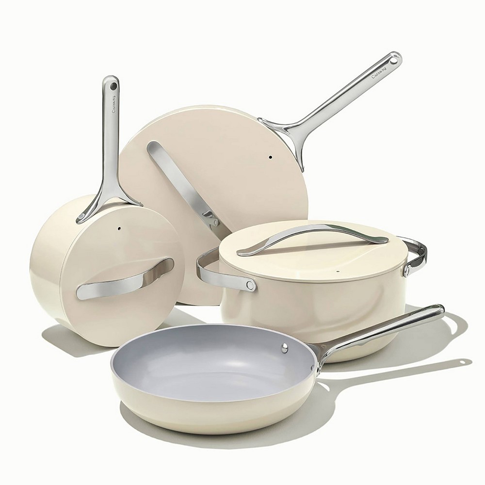 Photos - Pan Caraway Home 9pc Non-Stick Ceramic Cookware Set Cream