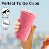 Attop 100 Pack 20 oz Clear Plastic Cups with Lids and Straws, Disposable Iced Coffee Cups with Lids for To-Go Cold Drinks - 4 of 4