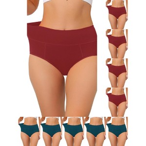 INSPIRE CHIC Women's High Waist Available in Plus Size Tummy Control Briefs 10 Packs - 1 of 4