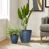 LuxenHome 2-Piece Tapered Round Plastic Planters Set, Marine Blue - 3 of 4