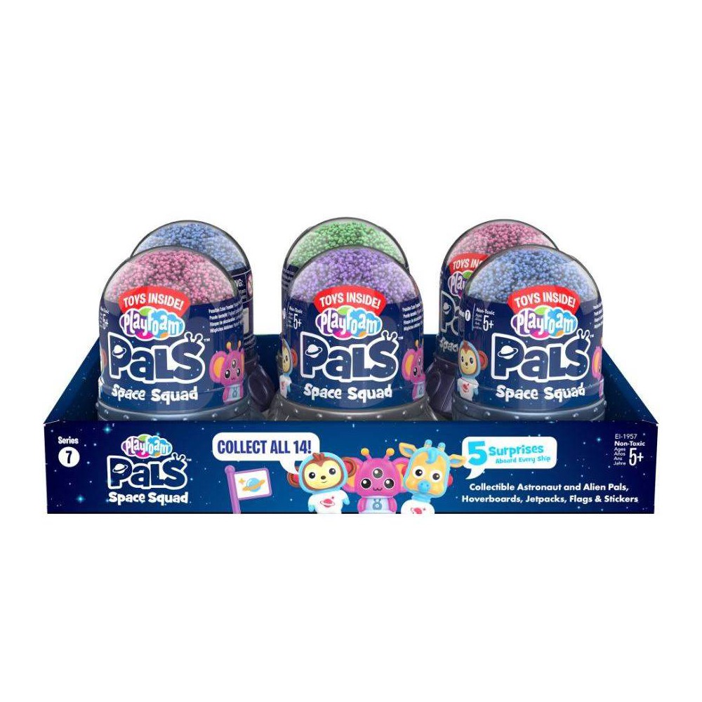 6pk Playfoam Pals Space Squad - Educational Insights: Non-Toxic Playdough, Creativity Focus, Ages 5+, Storage Container Included