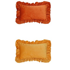 REGALWOVEN 2 Pcs Scalloped Trim Outdoor Throw Pillow Covers for Sofa Living Room Home Decor - 1 of 4