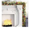 GAOMON 6FT Pre-Lit Christmas Garland with 20 LED Lights, Battery Operated Xmas Garland with Ball Ornaments, Flowers & Ribbon - 4 of 4
