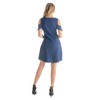 24seven Comfort Apparel Ruffle Cold Shoulder A Line Knee Length Dress - 3 of 4