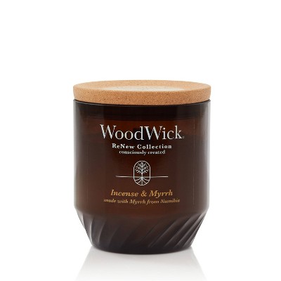 WoodWick ReNew Recycled Glass Incense and Myrrh Candle 6oz