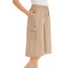Collections Etc Crinkle Cotton Gauze Clothing Cargo Pocket Elastic Waist Split Skirt - 3 of 3