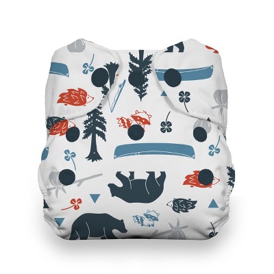 Image of Thirsties | Natural Newborn All-in-One Snap Cloth Diapers Pack of 1 - Adventure Trail Multicolored, Newborn (5-14 lbs)