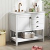 Tangkula Bathroom Vanity Unit w/ Basin w/ Extra Wide Granite Countertop Ceramic Sink - 2 of 4