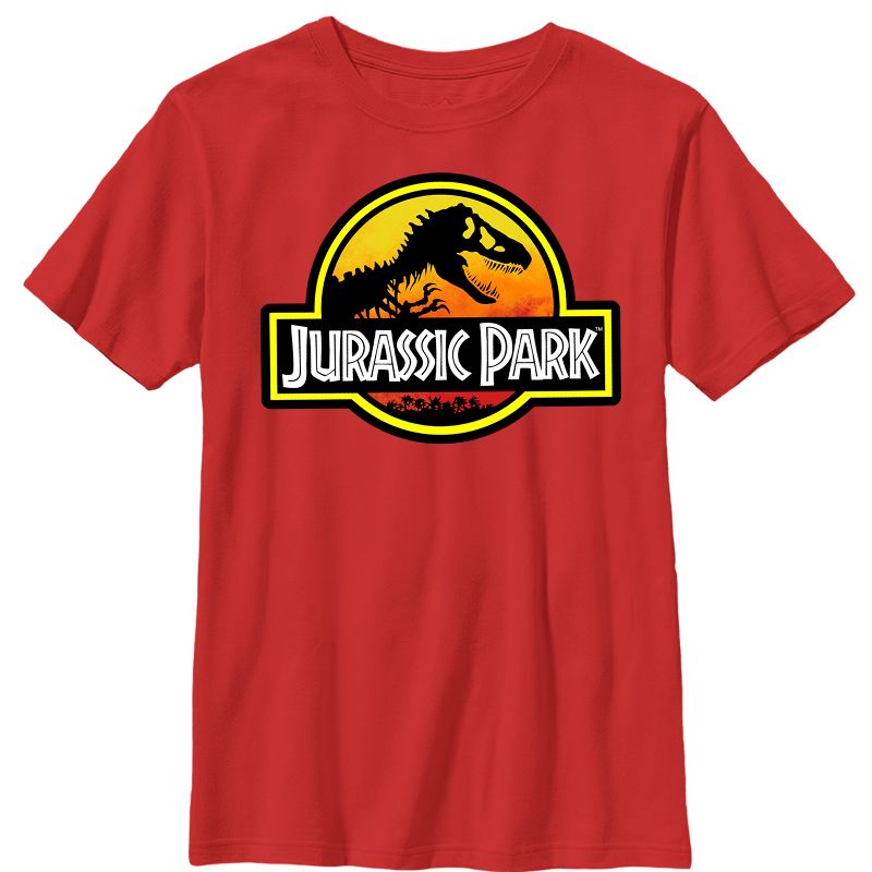 Boy's Jurassic Park Logo Outlined T-Shirt, 1 of 5