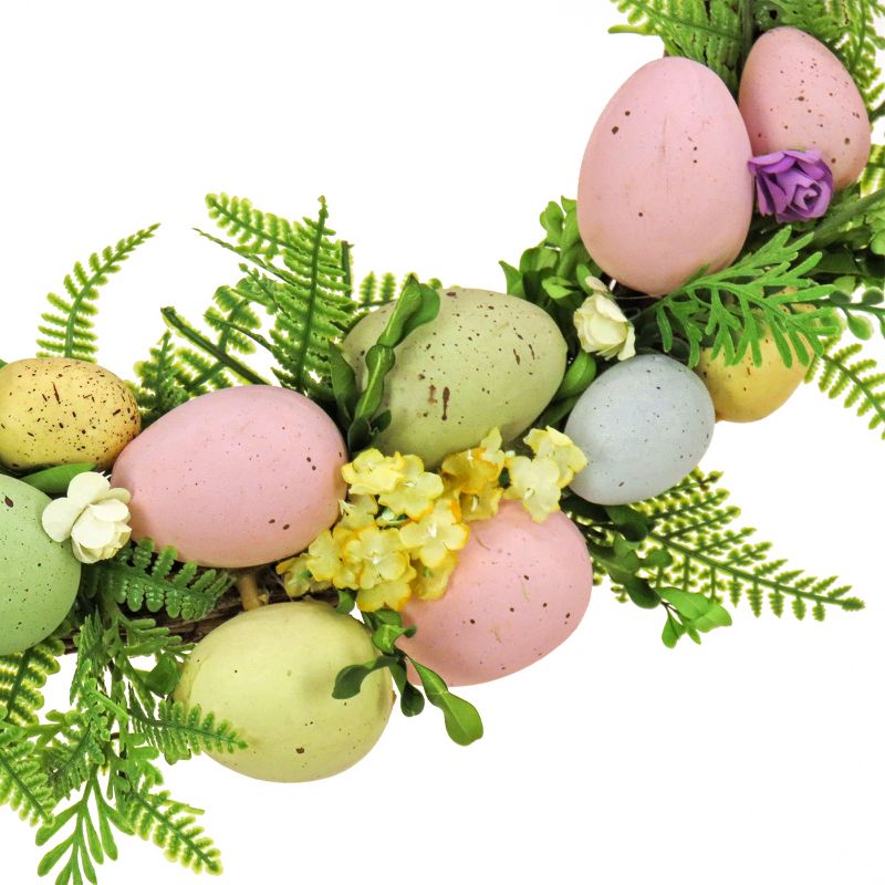 16" Eggs and Ferns Artificial Hanging Wreath - National Tree Company, 3 of 5