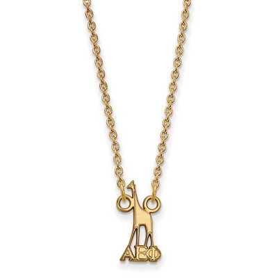 Black Bow Jewelry 14k Yellow Gold Plated Sterling Silver Alpha Epsilon Phi Greek Life Necklace 18 Inch