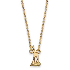 Black Bow Jewelry 14k Yellow Gold Plated Sterling Silver Alpha Epsilon Phi Greek Life Necklace 18 Inch - 1 of 4