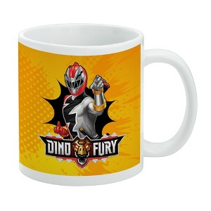 Power Rangers Dino Fury Red Ranger Ceramic Coffee Mug, Novelty Gift Mugs for Coffee, Tea and Hot Drinks, 11oz, White - 1 of 4