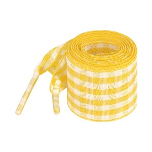 INSPIRE CHIC Wide Flat Checkered Fabric Ribbon Plaid Fantastic Shoe Laces for Sneaker Sport Shoes 2 Pairs - 1 of 4