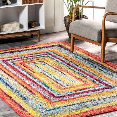 Hargis Labyrinth Abstract Multi 3' x 5' Synthetic Area Rug