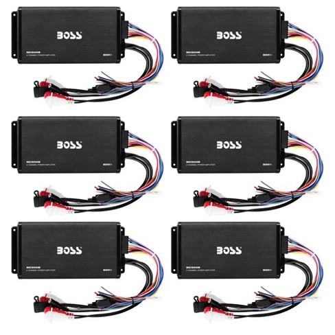 Boss Audio MC900B 500W Max 4 Channel Full Range Class A/B Car Audio  Amplifier with Remote (6 Pack)