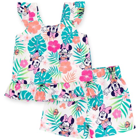 Disney Minnie Mouse Big Girls Tank Top And Shorts White 10-12 : Target