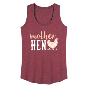 Women's - Instant Message - Plaid Mother Hen Graphic Racerback Tank - 1 of 4