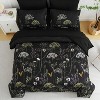 7-Piece Queen Black Floral Comforter Set - Dandelion Botanical Print, All-Season Soft Microfiber Bed-in-a-Bag with Sheets - 3 of 4