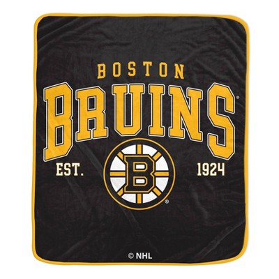 NHL Boston Bruins Vintage Arch Block Ultra Soft Blanket