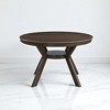 Mid-Century Modern 5-Piece Round Dining Table Set, Rubber Wood Kitchen Table with 4 Upholstered Cross-Back Chairs for Small Spaces or Dining Room - 3 of 4
