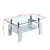 CAVINAS Rectangle Coffee Table,Tea Table with Double Layer Storage,Tempered Glass Top,MDF Wooden Feet,Center Table for Living Room,Office - 3 of 4