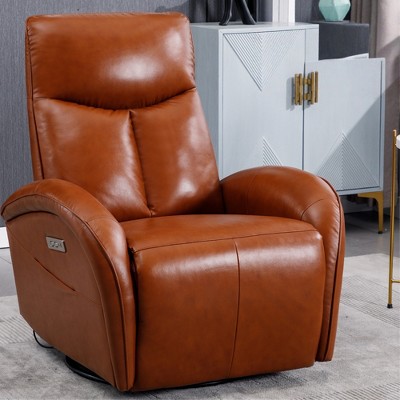FONTOI Swivel and Rocker Accent Chair with Lumbar Support, Max Swivel Degree 270°, Dark Brown, 36.23"*42.2"*34.65"