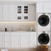 DOMETOUR 30 in. W x 21 in. D x 34.5 in. H in Shaker White Plywood Ready to Assemble Floor Vanity Sink Base Kitchen Cabinet with Left Door - 3 of 4