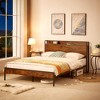 Queen Size Daybed Frame with Sockets Wireless Charging, Queen Bed Metal Queen Daybed Frame with 1000lbs Load Capacity, Bench Bed Slates Without Noise - 2 of 4